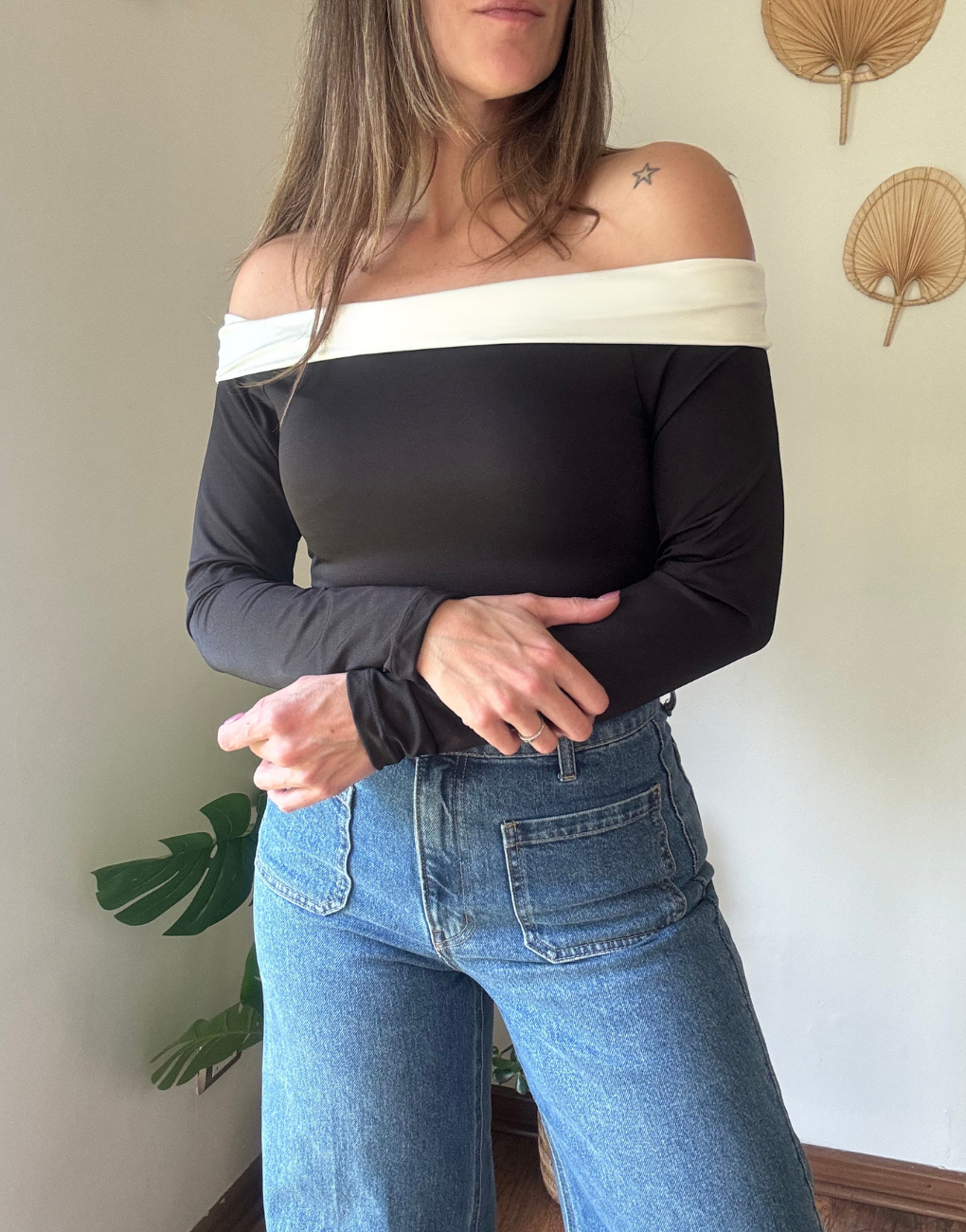 Body cuello bote bicolor Kim