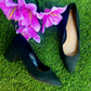 Zapato Viviana gamuza tacón grueso negro