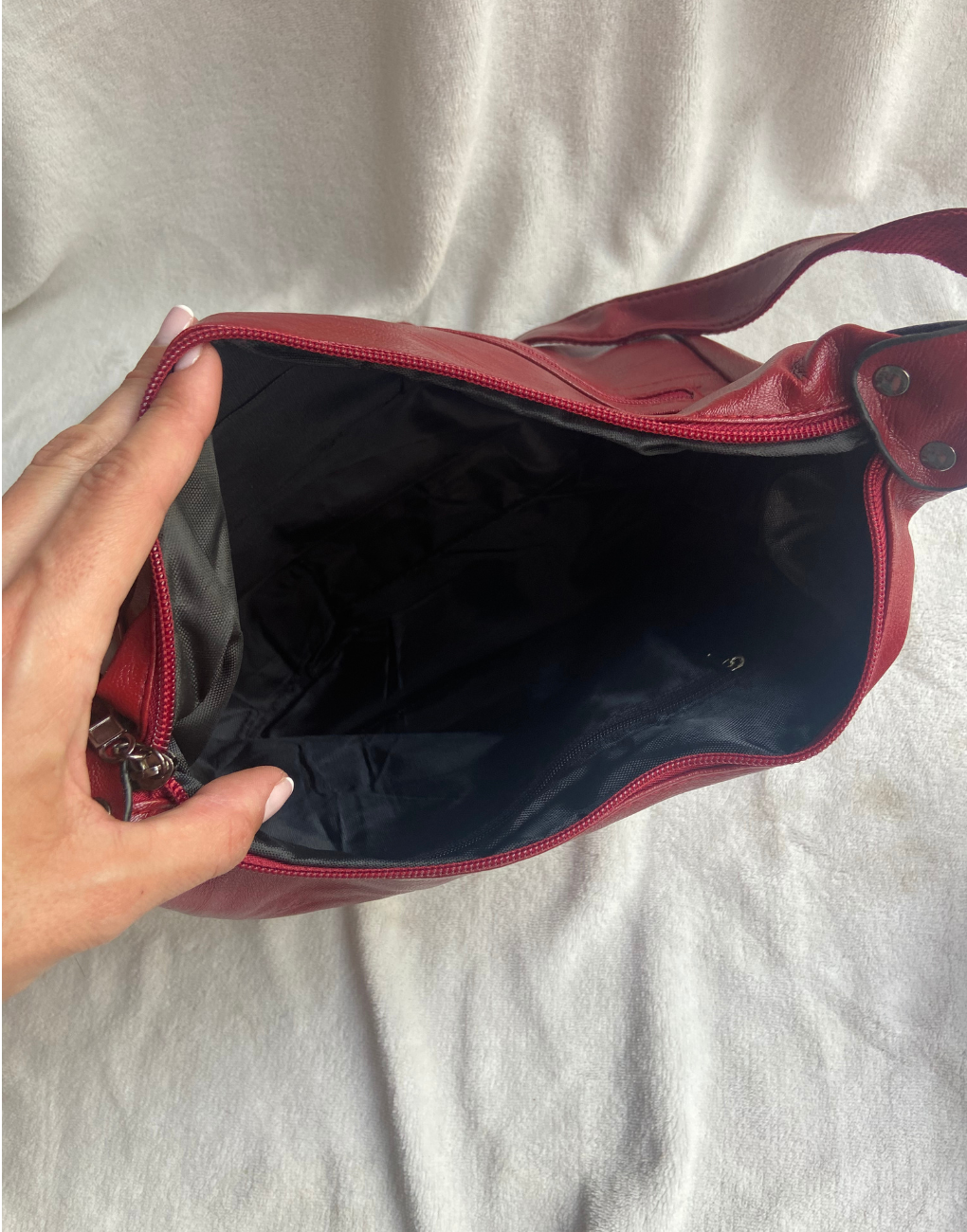Bolso de mujer doble cierre color rojo
