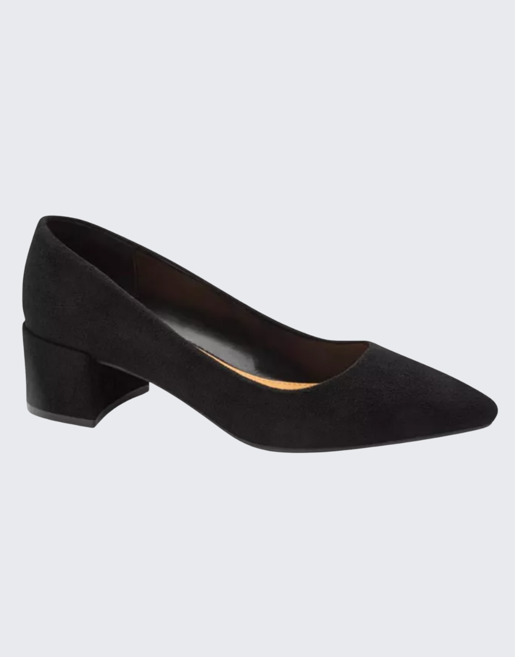 Zapato Viviana gamuza tacón grueso negro