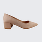 Zapato Viviana gamuza tacón grueso beige