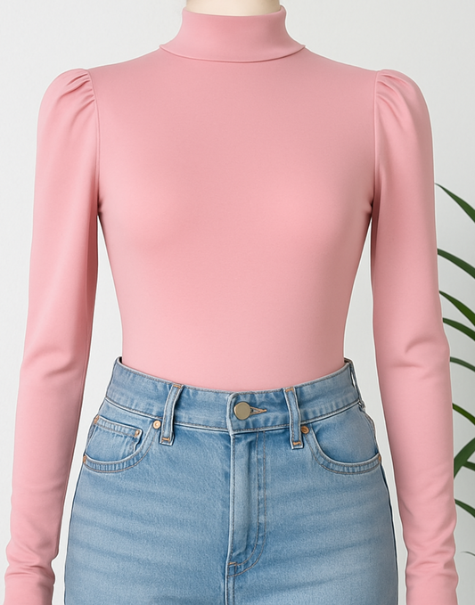 Body Claudia manga larga corte princesa cuello alto