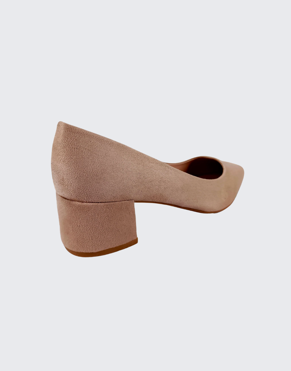 Zapato Viviana gamuza tacón grueso beige