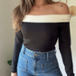 Body cuello bote bicolor Kim