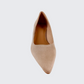 Zapato Viviana gamuza tacón grueso beige