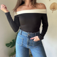 Body cuello bote bicolor Kim