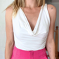 Body cuello drapeado Patricia sin mangas