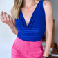 Body cuello drapeado Patricia sin mangas